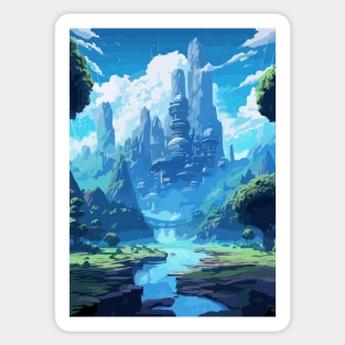 Fantasy Anime Landscape Cityscape Sticker